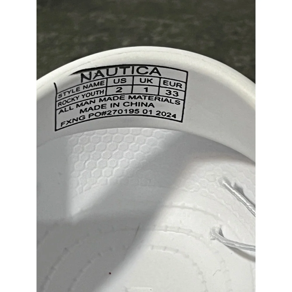 Nautica Rocky Youth Clogs Kids Size 2 White NEW Water Shoes Slip On Sandals